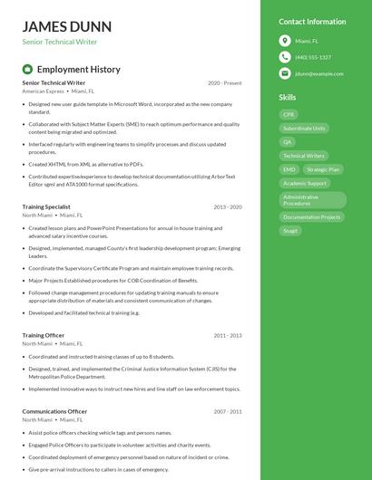Senior Technical Writer Resume