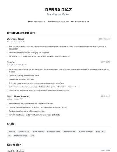 Resume example 8
